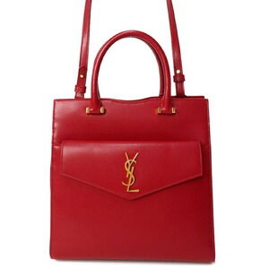 SAINT LAURENT PARIS Uptown 2way Handbag Red